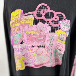 Hello‎ Sanrio Graphic Long Sleeve Shirt Womens 2XL Black Hello Kitty Good Kawaii